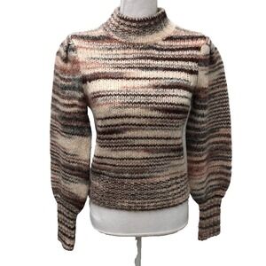 Veronica Beard Alston Alpace Blend Sweater Womens XS Brown Turtleneck Boho